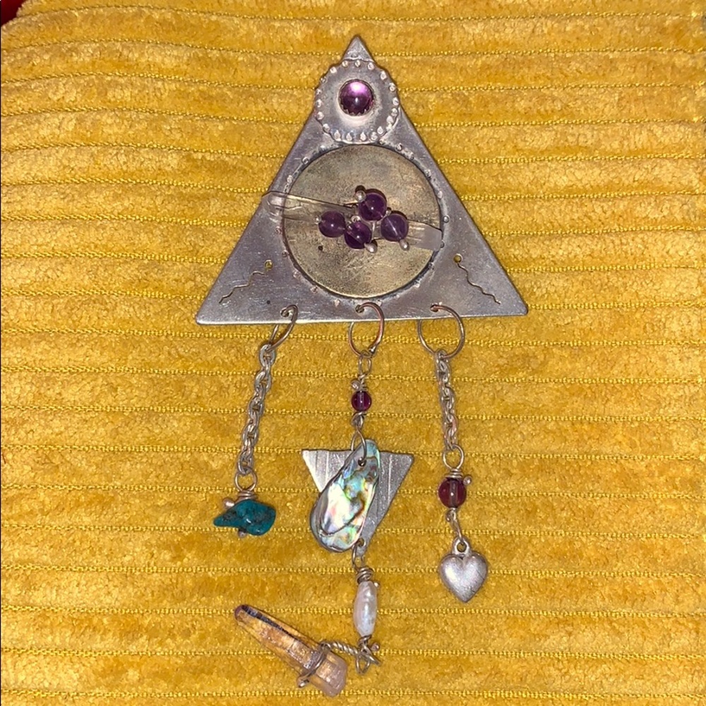 Vintage Julie Shaw sterling & 14k brooch